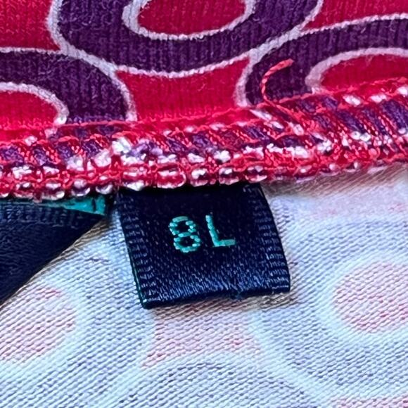 Boden Women's Size 8L Red/Purple Geo Print A-Line Slip On Skirt - Picture 4 of 10